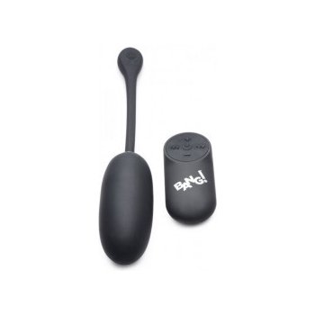XR Brands BANG! 28X Remote Control Silicone Plush Egg Black vibrátor