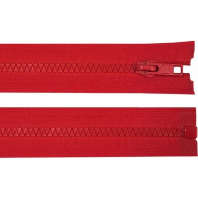 Kostěný zip šíře 5 mm délka 65 cm bundový, malé, 148 červená