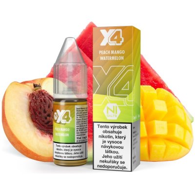 X4 Bar Juice Peach Mango Watermelon 10 ml 20 mg – Zboží Dáma X4 Bar Juice Peach Mango Watermelon 10 ml 20 mg – Zboží Dáma