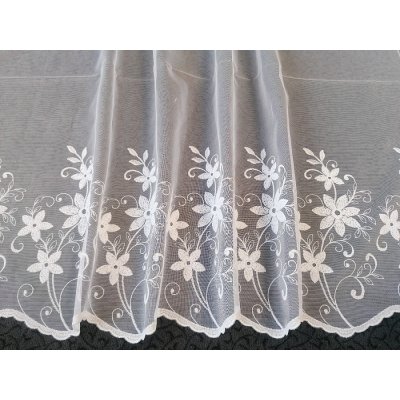 Luxusní vyšívaná záclona H1/2913/175/01 bílá 175 cm – Hledejceny.cz