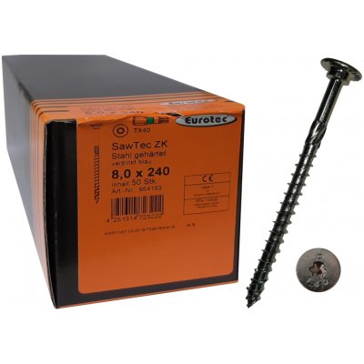 Tesařský vrut EUROTEC pro konstrukční tesařství 8x240 TORX – Hledejceny.cz