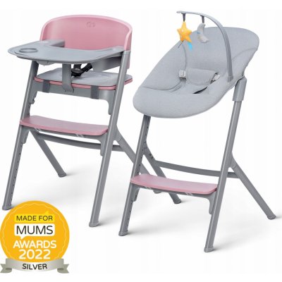 Kinderkraft Set jídelní židlička Livy + Calmee lehátko Aster Pink – Zboží Mobilmania