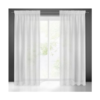 Dekorační vzorovaná záclona s řasící páskou PAULA bílá/stříbrná 140x270 cm (cena za 1 kus) MyBestHome – Zboží Mobilmania