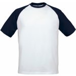 Pánské baseballové tričko s krátkým rukávem B&C 185 g/m bílá modrá námořní BCTU020 – Zbozi.Blesk.cz