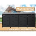 Scorpion elektro s.r.o. Přístřešek na 4 popelnice D11GG4Z antracit - N – Zboží Mobilmania