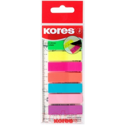 Kores Samolepící záložky Kores Index Strips - 8 x 25 lístků / barevné – Sleviste.cz