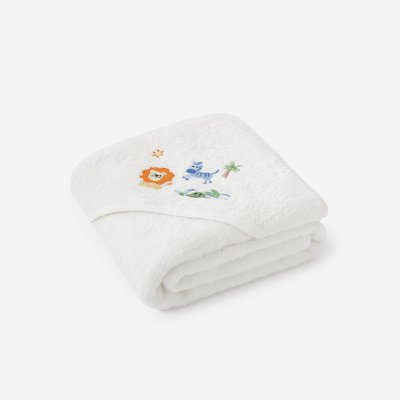 Goldea dětská osuška s kapucí safari na bílé 100 x 100 cm – Zboží Mobilmania