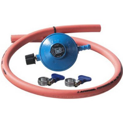 CADAC regulátor tlaku plynu 30 mBar, hadice, spony SET 8510 (Cadac 8510 slouží pro připojení všech plynových grilů 30 mbar k 10 kg láhvi)