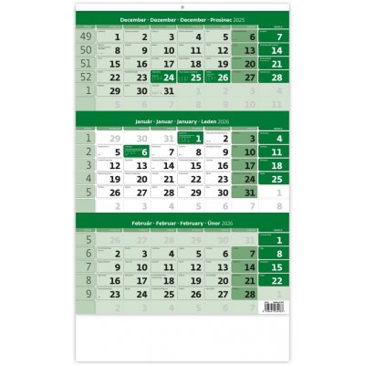 Nástěnný Helma Tříměsíční zelený 2026 – Zboží Dáma