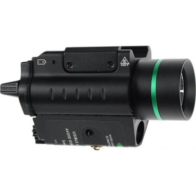 Taktická svítilna na zbraň 300l se zeleným laserem černá 300lm a.C.M. – Zboží Dáma