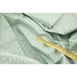 Bavlněné plátno - bílé kytičky na zeleném podkladu - šířka 160 cm – Zbozi.Blesk.cz