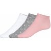 Esmara dámské nízké ponožky s BIO bavlnou 3 páry bílá/růžová/šedá