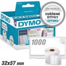 Dymo 57mm x 32mm, bílé, 1000 etiket, S0722540