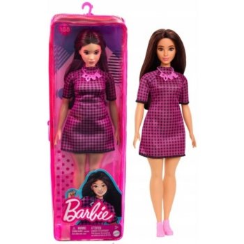 Barbie ModelkabČerno-Růžové Kostkované Šaty