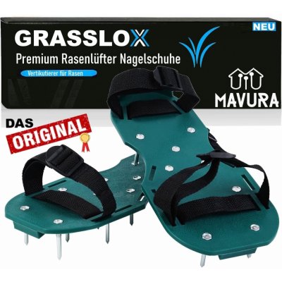 MAVURA GRASSLOX provzdušňovač trávníku hřebíkovací boty vertikutátor hřebíkovací boty boty na potěr – Zboží Mobilmania
