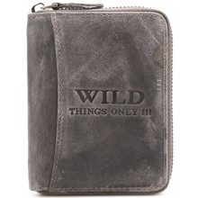 Wild pánská kožená peněženka na zip 5508 šedá