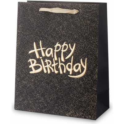 Dárková taška Happy Birthday zlatá 135335 – Zboží Mobilmania