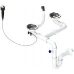 Dvousifon 3 1/2" pro granit. dřezy s extra úsporou místa a s exc. ovladačem (clic-clac) – Sleviste.cz