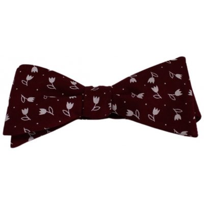 Klukovna s bílými tulipány 1665 vínový – Zboží Dáma