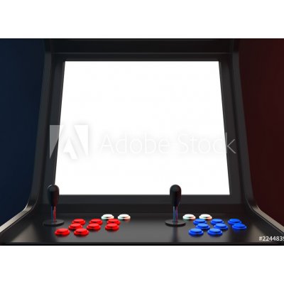 WEBLUX 224483982 Fototapeta vliesová Gaming Arcade Machine with Blank Screen for Your Design. 3d Rendering Herní arkádový stroj s prázdnou obrazovkou pro váš návrh. 3D rozměry 100 x 73 cm – Zbozi.Blesk.cz