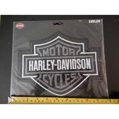 Velká zádová nášivka Harley Davidson černobílá logo 23x19cm EMB302546 od  850 Kč - Heureka.cz