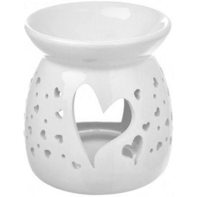 Indecor aroma lampa porcelán bílá srdce 11x11x11 cm – Zboží Dáma