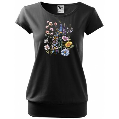 MALFINI Tričko City s potiskem luční kvítí 3 černá – Hledejceny.cz