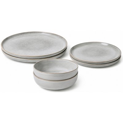 Clay jídelní keramická sada Shadow pro 2 osoby šedá 6 ks – Zbozi.Blesk.cz