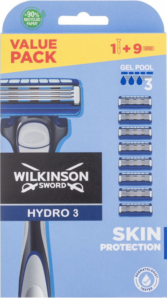 Wilkinson Sword Hydro 3 holící strojek + náhradní hlavice 8 ks dárková sada