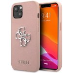 Pouzdro Guess iPhone 13 mini hardcase Saffiano 4G Metal Logo růžové – Hledejceny.cz