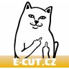 E-cut.cz Samolepka Middle Finger Cat rozměry 11x15 cm