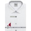 Pánská Košile AMJ slim fit pánská košile dlouhý rukáv s červenými detaily světle šedá VDSBR1339