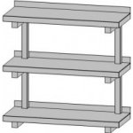 Nerezová nástěnná police třípatrová (šířka 250 mm) délka 1300 mm – Zbozi.Blesk.cz