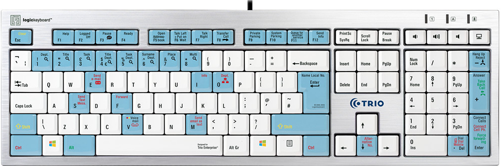 Logic Keyboard Trio Ent. Att. Telecom keyboard. UK