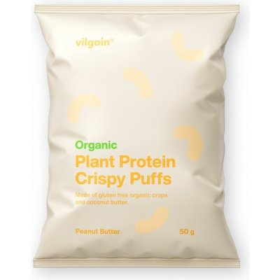 Vilgain Plant Protein Crispy Puffs BIO arašídové máslo 50 g – Zboží Dáma