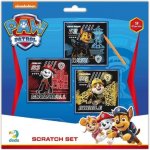 Škrabací obrázek 3ks barevný Tlapková patrola Paw Patrol 20x20cm – Zboží Dáma