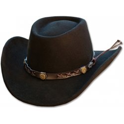 Stars and Stripes Westernový klobouk s koženým řemínkem Gambler černý