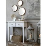 Hnědé antik kulaté nástěnné zrcadlo s bambusovým rámem Bamboo - Ø 24*2 cm - Chic Antique – Hledejceny.cz