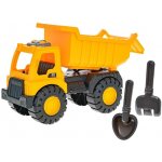 Mikrotrading Auto nákladní sklápěčka 30 cm s lopatkou a hrabičkami 155 cm v sáčku – Zboží Dáma