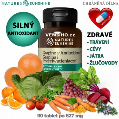Nature’s Sunshine Grapin a Antioxidanty 90 tablet po 627 mg – Hledejceny.cz
