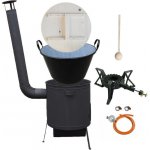 Green Home kotel na guláš a zabijačku smalt 100 l, Green Home žáruvzdorná kotlina 60 cm PLUS 600 + rošt 4 mm, poklice dřevo, litinový plynový hořák (vařič) 7 kW, vařečka SMREK – Zboží Mobilmania