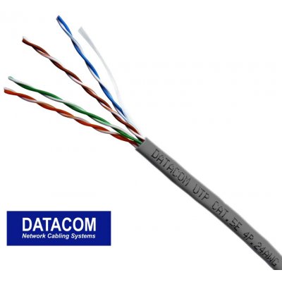 Datacom 1100 UTP drát CAT5E PVC, 305m, šedý – Zboží Živě