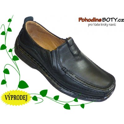Pánské kožené mokasíny černé Askor – Zboží Dáma