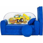 Fimex Dětská rozkládací pohovka + taburet Bagr modrá – Hledejceny.cz