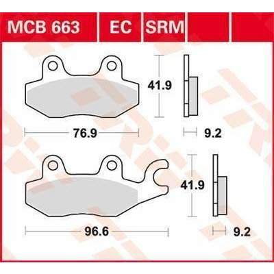 TRW MCB663SRM scooter sintrované brzdové destičky na motorku – Hledejceny.cz