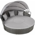 tectake 406107 ratanový ostrůvek santorin šedá – Zboží Dáma
