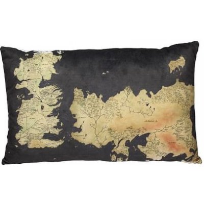 SD Toys Game of Thrones Westeros Map Cushion Polštář černý 35x50x8 – Sleviste.cz