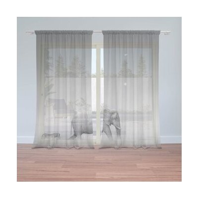 Sablio Záclony Slon a zebra: 2ks 150x250cm – Hledejceny.cz