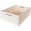 Úložný box Kareš dub tmavý 5002 dřevěná bednička s úchyty střední