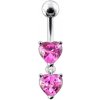 Piercing Šperky4U stříbrný piercing do pupíku srdíčka BP01258-P